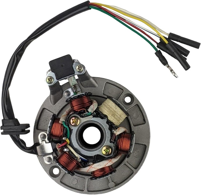 RedCap Stator Magneto 6 Coil 5-Wire with Mounting Plate for 50cc 70cc 90cc 110cc 125cc 140cc Dirt Pit Bikes Motocross ATV Quad Compatible with Apollo RFZ Z40 T40 Pitster Pro Stomp Thumpstar Engines - Image 5